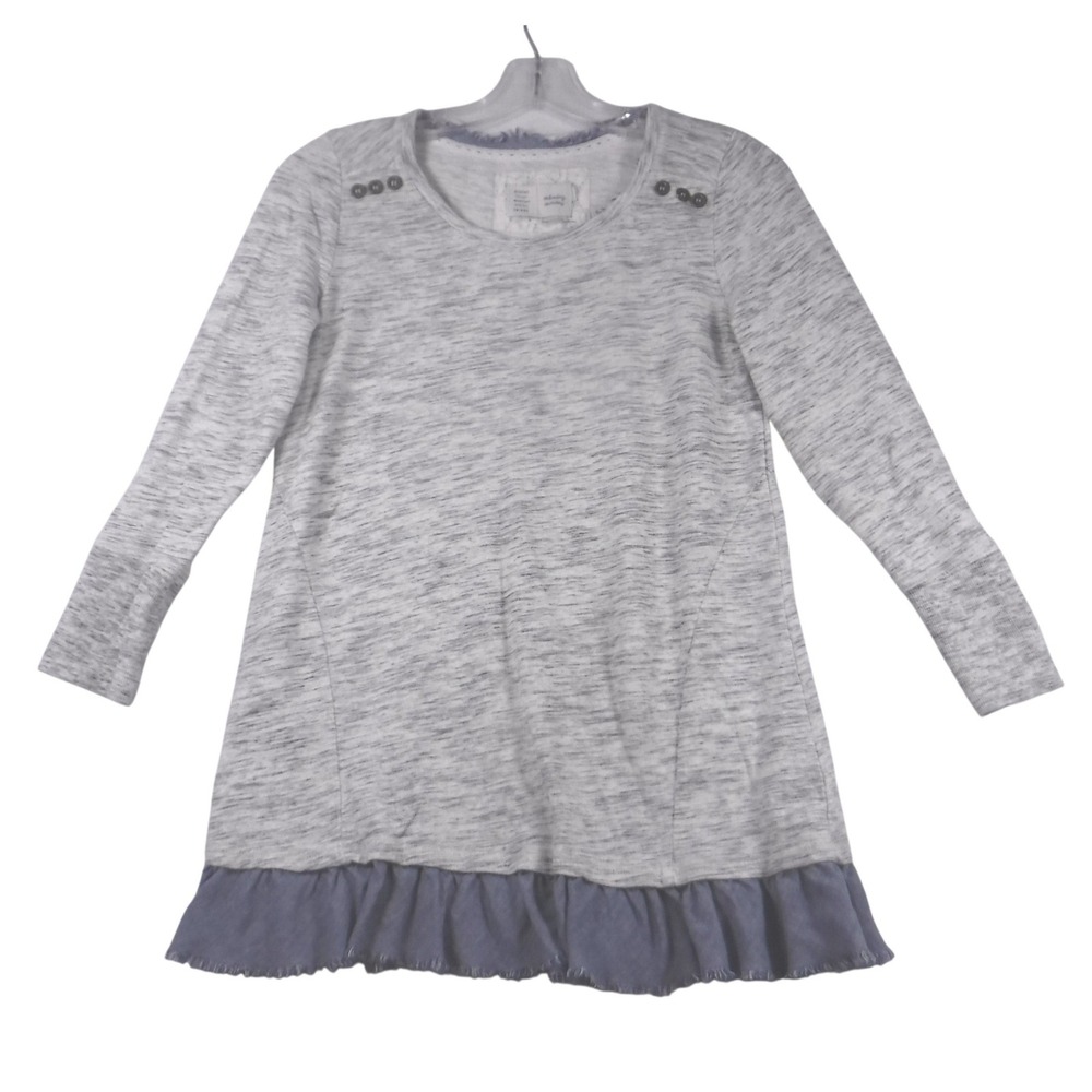 Saturday Sunday Anthropologie Gray Space‎ Dye Ruffle Hem Tunic Top Small